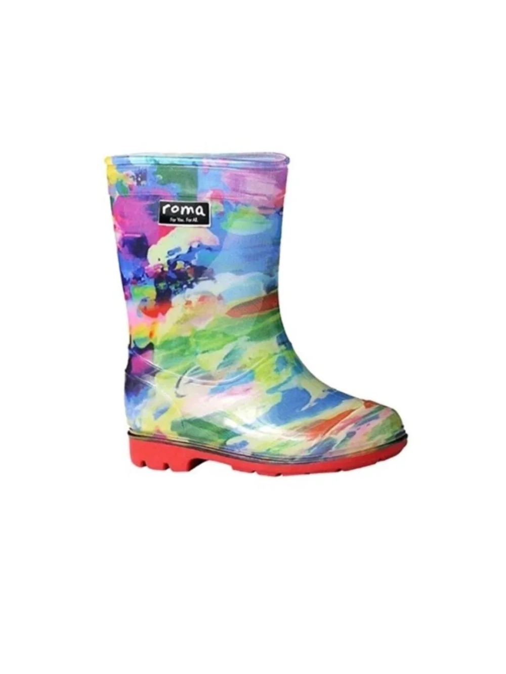 Roma Abel Kids Rain Boots Size 3 US Multicolor Art Print Troop Zero Edition New